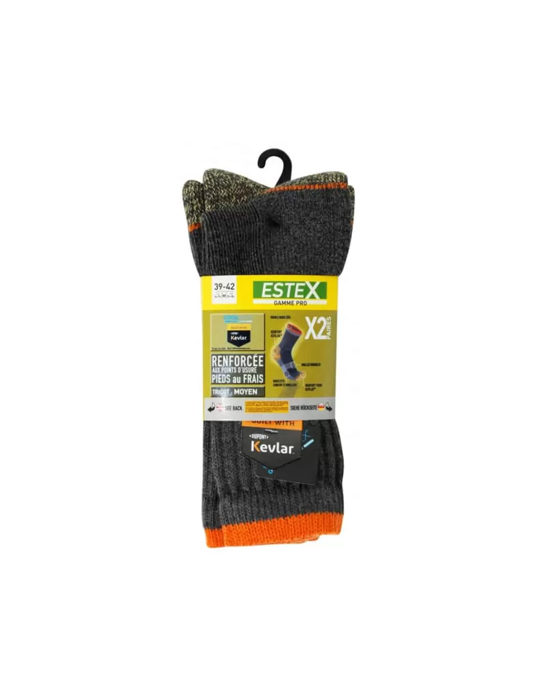 New Lot De 2 Paires De Chaussettes Homme Respirantes Et Renforcées KEVLAR Chaussettes Chaudes & Chaussettes Thermiques