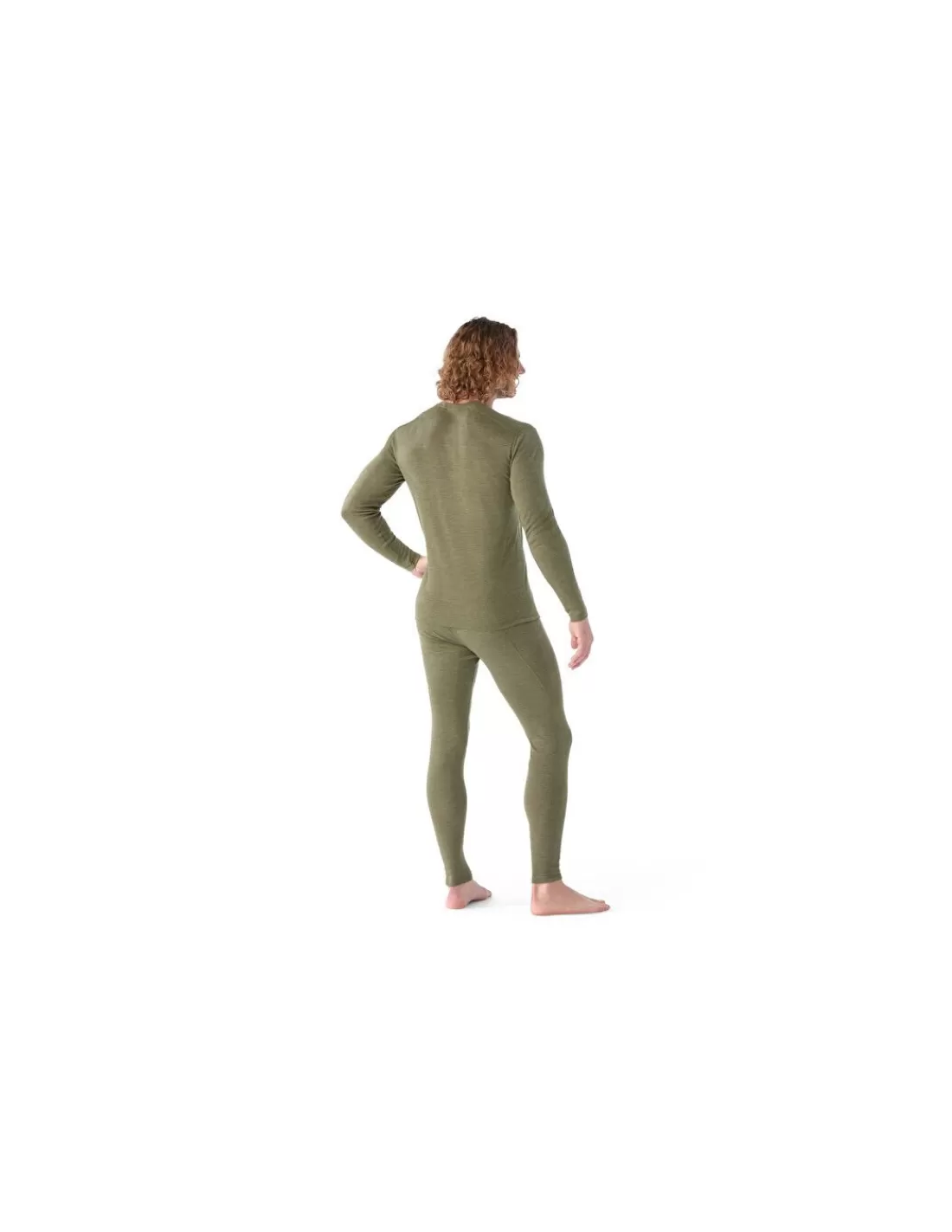 Store Maillot Thermique Homme 100% Laine Mérinos Smartwool Col Rond Kaki Homme Sous-Vêtements Thermiques Homme
