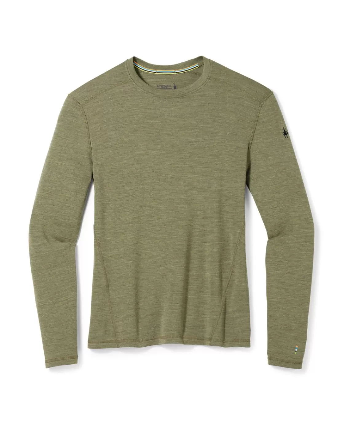 Store Maillot Thermique Homme 100% Laine Mérinos Smartwool Col Rond Kaki Homme Sous-Vêtements Thermiques Homme