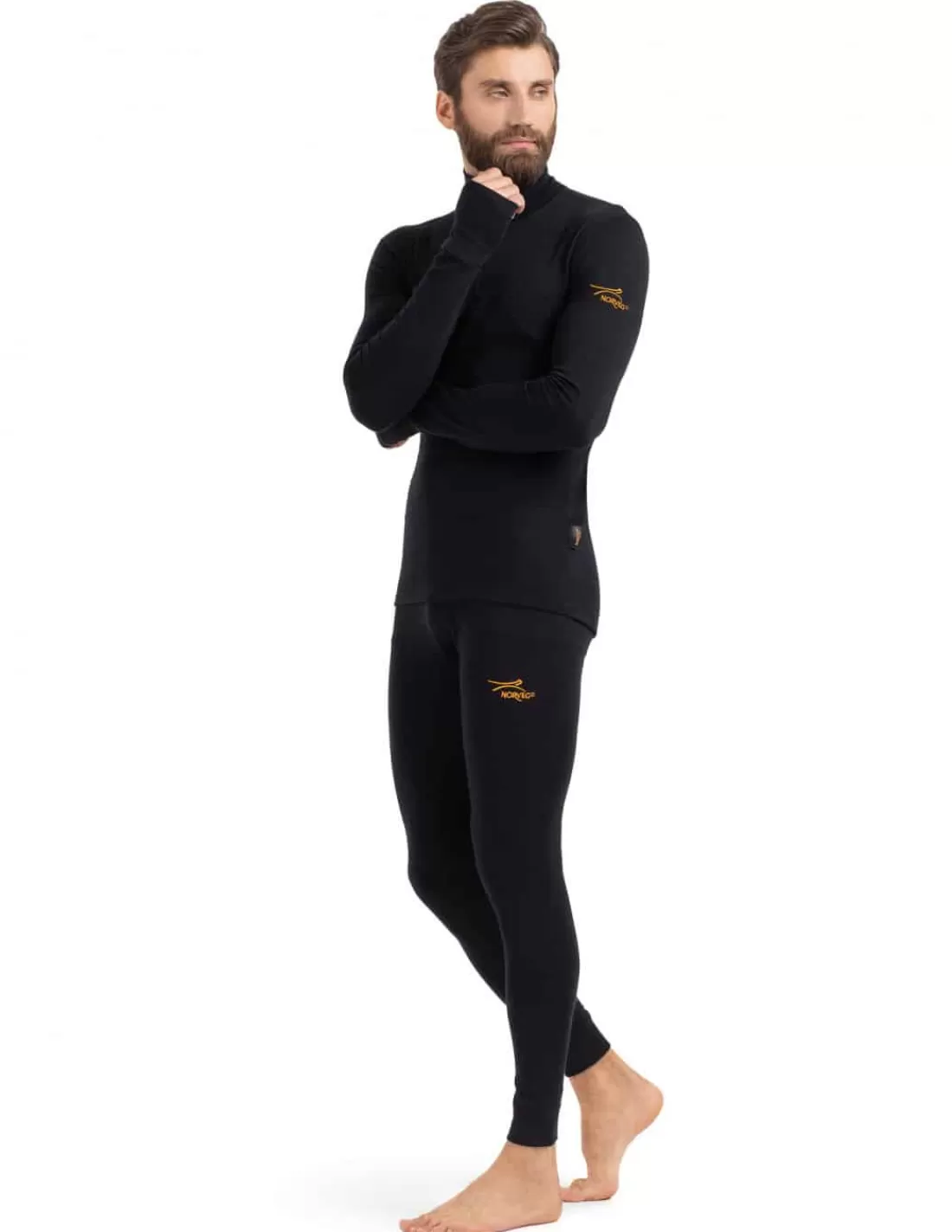 Shop Maillot Thermique Zippé Homme Norveg En Laine Mérinos -30°C Homme Sous-Vêtements Thermiques Homme