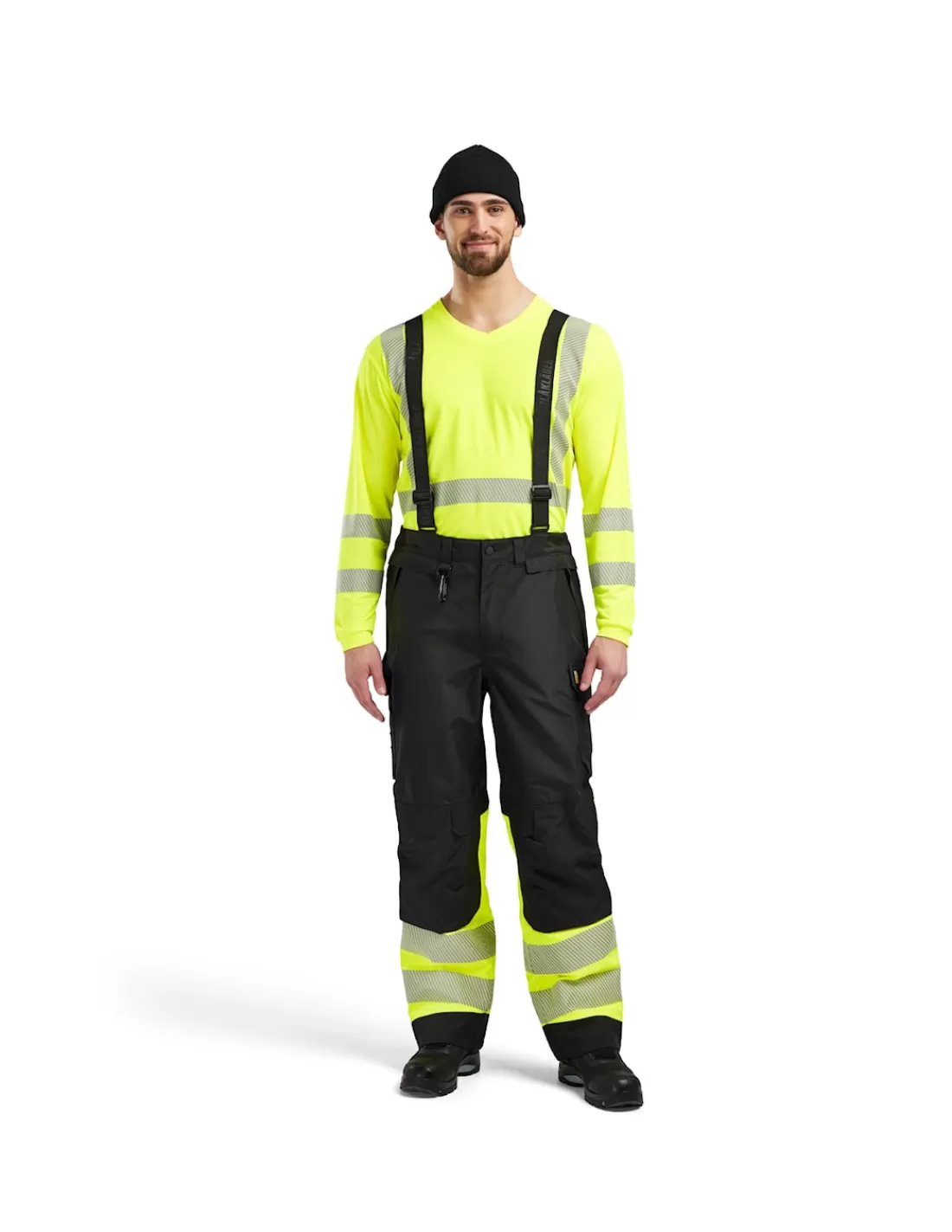 Hot Pantalon Hardshell Haute Visibilité Renforts Cordura 1877 Blaklader Pantalon De Pluie Haute Visibilite | Pantalon Haute Visibilite