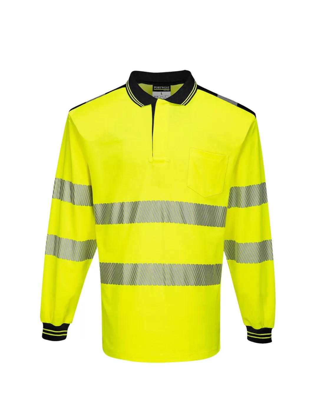 Flash Sale Polo Manches Longues Avec Poche Et Bandes Segmentées EN20471 Classe 2 T184 Portwest Polo Haute Visibilite