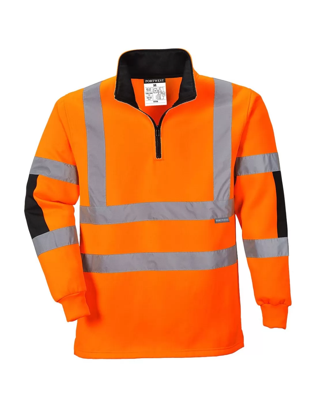 Hot Sweatshirt Zippé De Signalisation EN ISO 20471 Classe 3 B308 Portwest Sweat Haute Visibilite