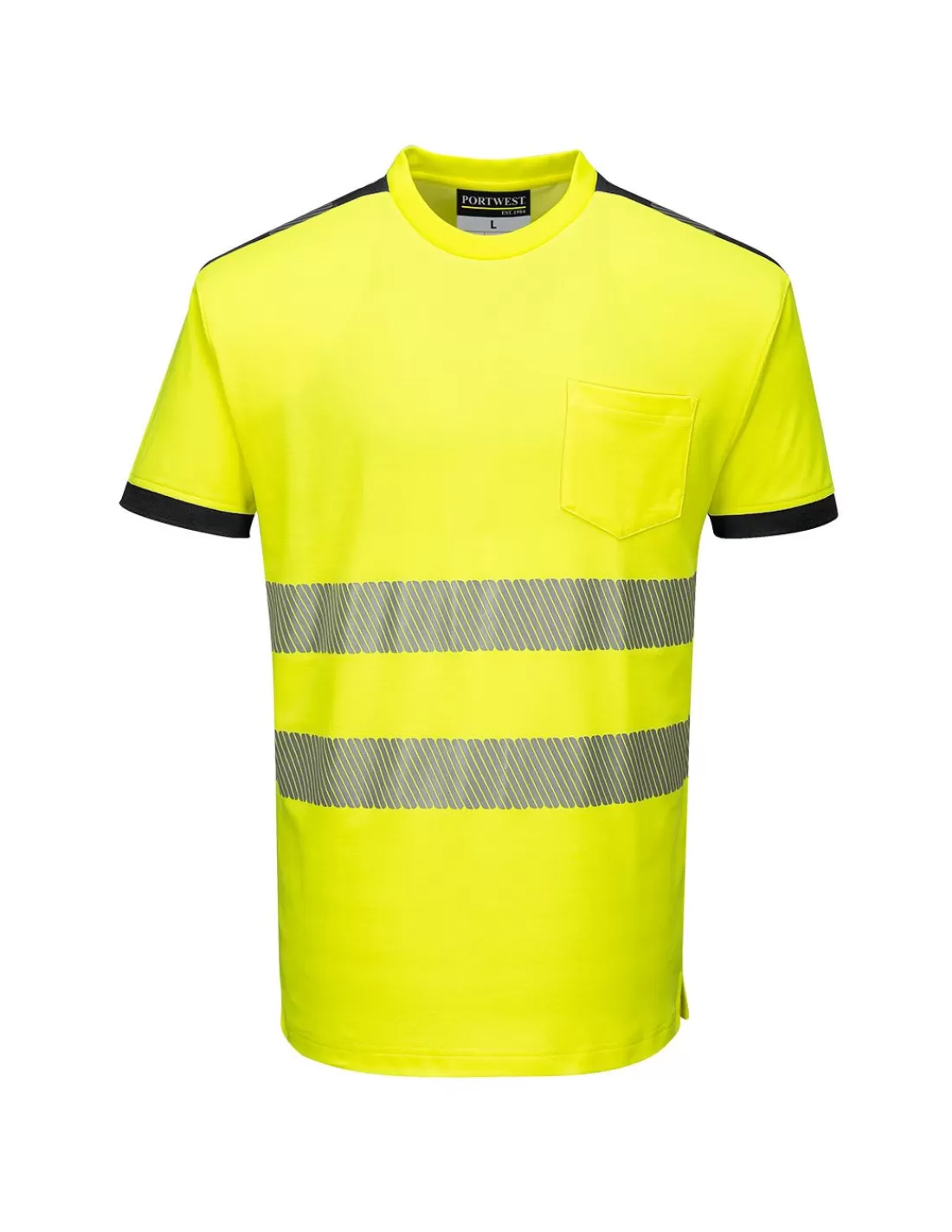 Discount Teeshirt Coton Avec Poche Et Bandes Segmentées EN20471 Classe 2 T181 Portwest T-Shirt Haute Visibilite
